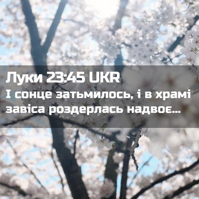 Picture 02 - Луки 23:45 UKR - І сонце затьмилось, і в - Bible Verse Picture