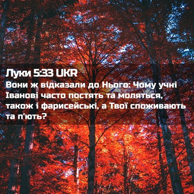 Picture 02 - Луки 5:33 UKR - Вони ж відказали до Нього: - Bible Verse Picture