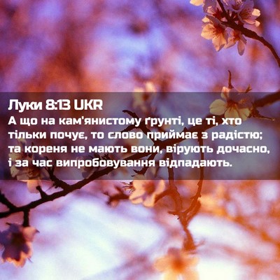 Picture 02 - Луки 8:13 UKR - А що на кам'янистому - Bible Verse Picture