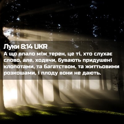 Picture 02 - Луки 8:14 UKR - А що впало між терен, це ті, - Bible Verse Picture