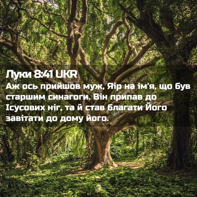 Picture 02 - Луки 8:41 UKR - Аж ось прийшов муж, Яір на - Bible Verse Picture