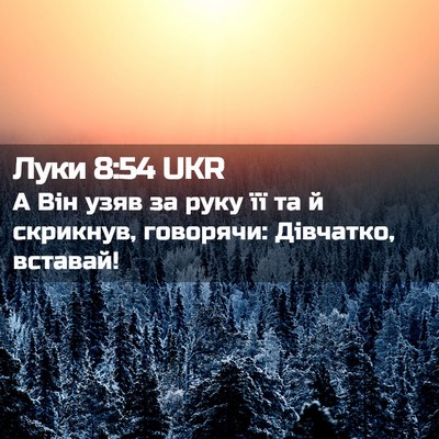 Picture 02 - Луки 8:54 UKR - А Він узяв за руку її та й - Bible Verse Picture
