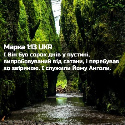 Picture 02 - Марка 1:13 UKR - І Він був сорок днів у - Bible Verse Picture