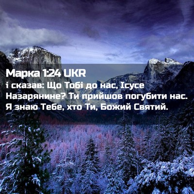 Picture 02 - Марка 1:24 UKR - і сказав: Що Тобі до нас, - Bible Verse Picture