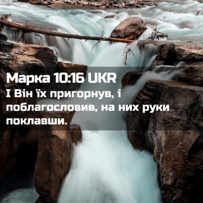 Picture 02 - Марка 10:16 UKR - І Він їх пригорнув, і - Bible Verse Picture