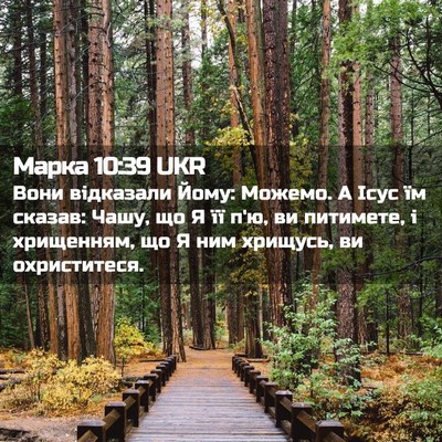 Picture 02 - Марка 10:39 UKR - Вони відказали Йому: - Bible Verse Picture