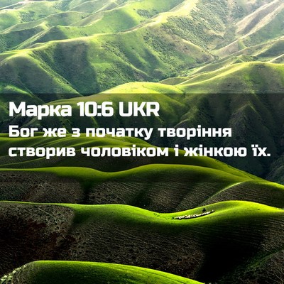 Picture 02 - Марка 10:6 UKR - Бог же з початку творіння - Bible Verse Picture
