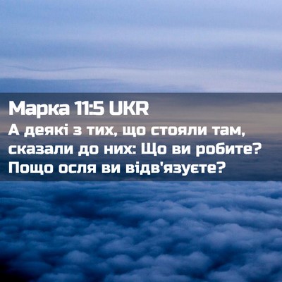 Picture 02 - Марка 11:5 UKR - А деякі з тих, що стояли - Bible Verse Picture