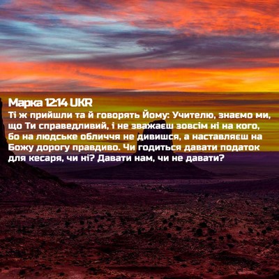Picture 02 - Марка 12:14 UKR - Ті ж прийшли та й говорять - Bible Verse Picture