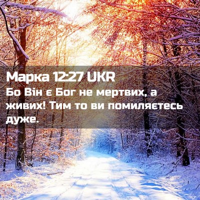 Picture 02 - Марка 12:27 UKR - Бо Він є Бог не мертвих, а - Bible Verse Picture