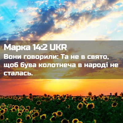 Picture 02 - Марка 14:2 UKR - Вони говорили: Та не в - Bible Verse Picture