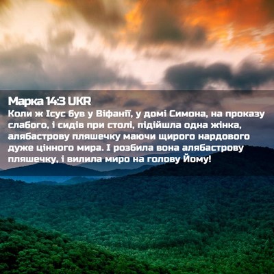 Picture 02 - Марка 14:3 UKR - Коли ж Ісус був у Віфанії, у - Bible Verse Picture
