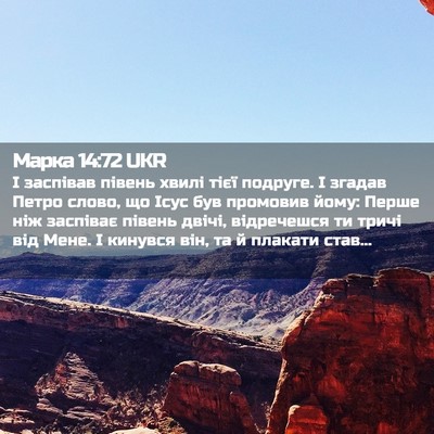 Picture 02 - Марка 14:72 UKR - І заспівав півень хвилі - Bible Verse Picture