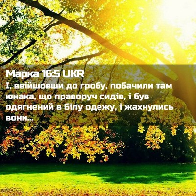 Picture 02 - Марка 16:5 UKR - І, ввійшовши до гробу, - Bible Verse Picture