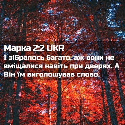 Picture 02 - Марка 2:2 UKR - І зібралось багато, аж вони - Bible Verse Picture