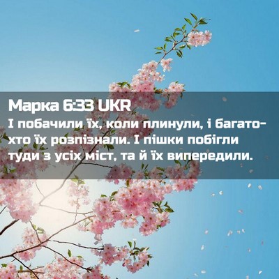 Picture 02 - Марка 6:33 UKR - І побачили їх, коли - Bible Verse Picture