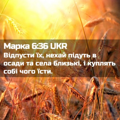 Picture 02 - Марка 6:36 UKR - Відпусти їх, нехай підуть в - Bible Verse Picture