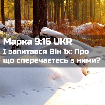 Picture 02 - Марка 9:16 UKR - І запитався Він їх: Про що - Bible Verse Picture