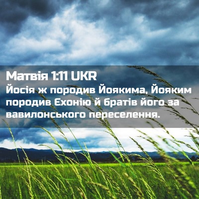 Picture 02 - Матвія 1:11 UKR - Йосія ж породив Йоякима, - Bible Verse Picture