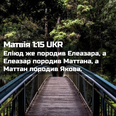 Picture 02 - Матвія 1:15 UKR - Еліюд же породив Елеазара, - Bible Verse Picture