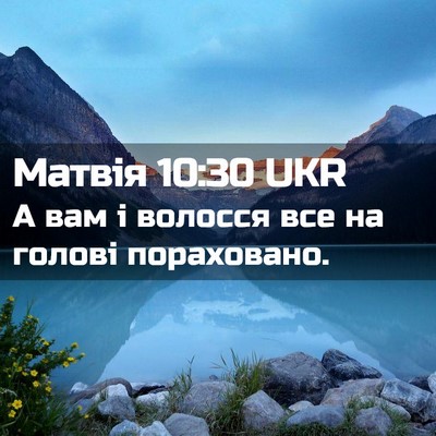 Picture 02 - Матвія 10:30 UKR - А вам і волосся все на - Bible Verse Picture