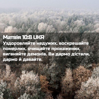 Picture 02 - Матвія 10:8 UKR - Уздоровляйте недужих, - Bible Verse Picture