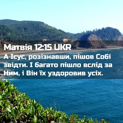 Picture 02 - Матвія 12:15 UKR - А Ісус, розізнавши, пішов - Bible Verse Picture