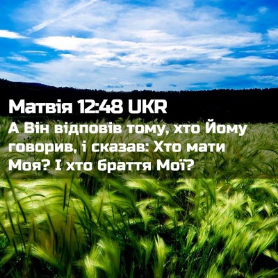 Picture 02 - Матвія 12:48 UKR - А Він відповів тому, хто - Bible Verse Picture