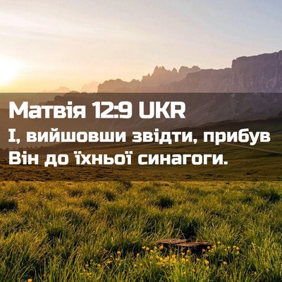 Picture 02 - Матвія 12:9 UKR - І, вийшовши звідти, прибув - Bible Verse Picture