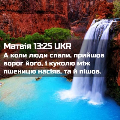 Picture 02 - Матвія 13:25 UKR - А коли люди спали, прийшов - Bible Verse Picture