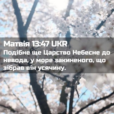 Picture 02 - Матвія 13:47 UKR - Подібне ще Царство Небесне - Bible Verse Picture