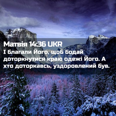 Picture 02 - Матвія 14:36 UKR - І благали Його, щоб бодай - Bible Verse Picture