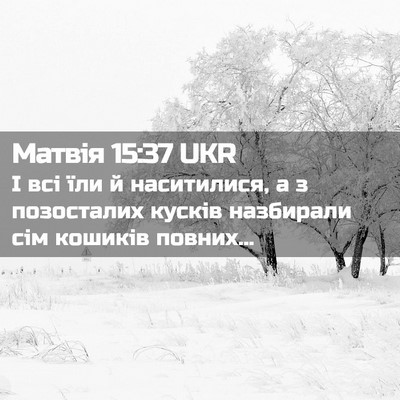 Picture 02 - Матвія 15:37 UKR - І всі їли й наситилися, а з - Bible Verse Picture