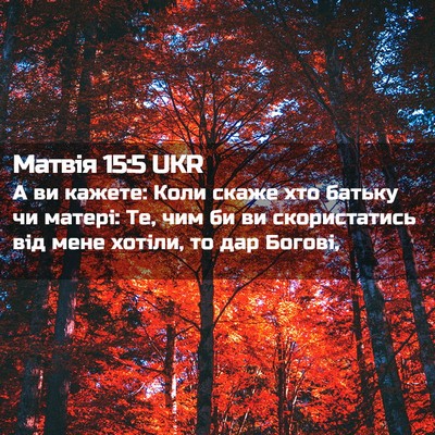 Picture 02 - Матвія 15:5 UKR - А ви кажете: Коли скаже хто - Bible Verse Picture
