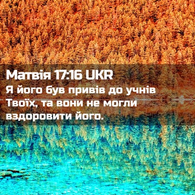 Picture 02 - Матвія 17:16 UKR - Я його був привів до учнів - Bible Verse Picture