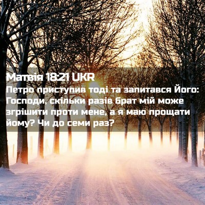 Picture 02 - Матвія 18:21 UKR - Петро приступив тоді та - Bible Verse Picture