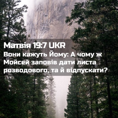 Picture 02 - Матвія 19:7 UKR - Вони кажуть Йому: А чому ж - Bible Verse Picture