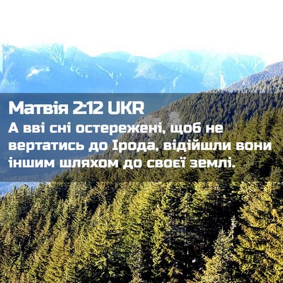 Picture 02 - Матвія 2:12 UKR - А вві сні остережені, щоб - Bible Verse Picture
