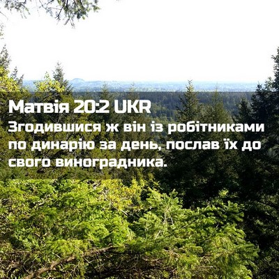 Picture 02 - Матвія 20:2 UKR - Згодившися ж він із - Bible Verse Picture