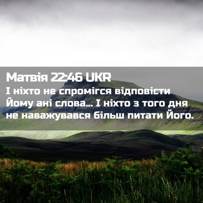 Picture 02 - Матвія 22:46 UKR - І ніхто не спромігся - Bible Verse Picture