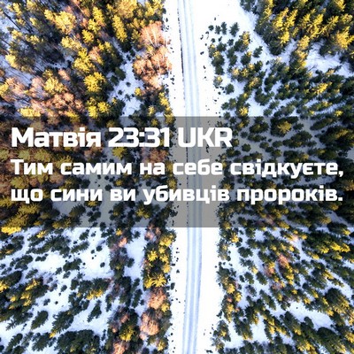 Picture 02 - Матвія 23:31 UKR - Тим самим на себе - Bible Verse Picture