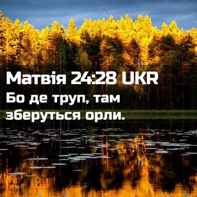Picture 02 - Матвія 24:28 UKR - Бо де труп, там зберуться - Bible Verse Picture