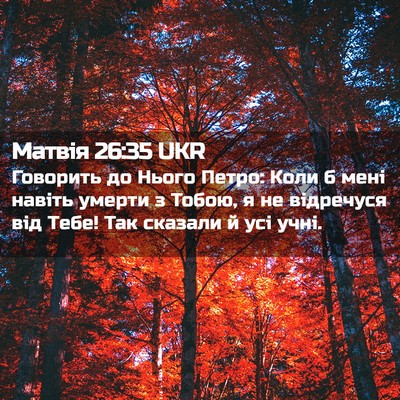 Picture 02 - Матвія 26:35 UKR - Говорить до Нього Петро: - Bible Verse Picture
