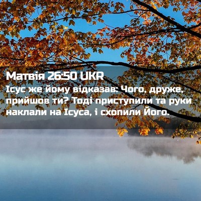 Picture 02 - Матвія 26:50 UKR - Ісус же йому відказав: - Bible Verse Picture