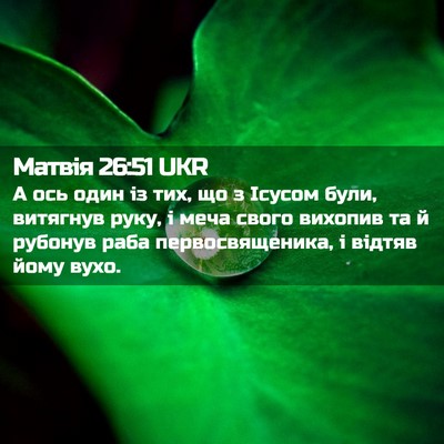 Picture 02 - Матвія 26:51 UKR - А ось один із тих, що з - Bible Verse Picture