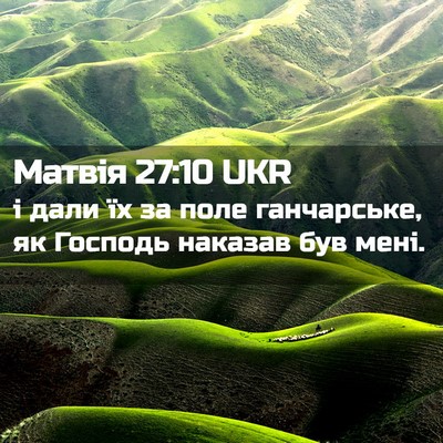 Picture 02 - Матвія 27:10 UKR - і дали їх за поле - Bible Verse Picture