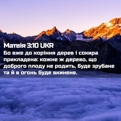 Picture 02 - Матвія 3:10 UKR - Бо вже до коріння дерев і - Bible Verse Picture