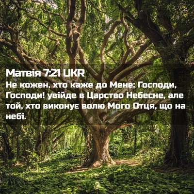 Picture 02 - Матвія 7:21 UKR - Не кожен, хто каже до Мене: - Bible Verse Picture