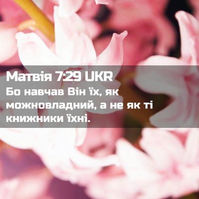 Picture 02 - Матвія 7:29 UKR - Бо навчав Він їх, як - Bible Verse Picture