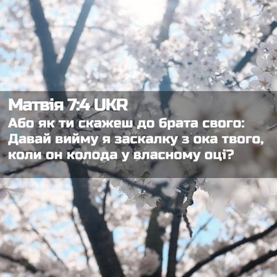 Picture 02 - Матвія 7:4 UKR - Або як ти скажеш до брата - Bible Verse Picture